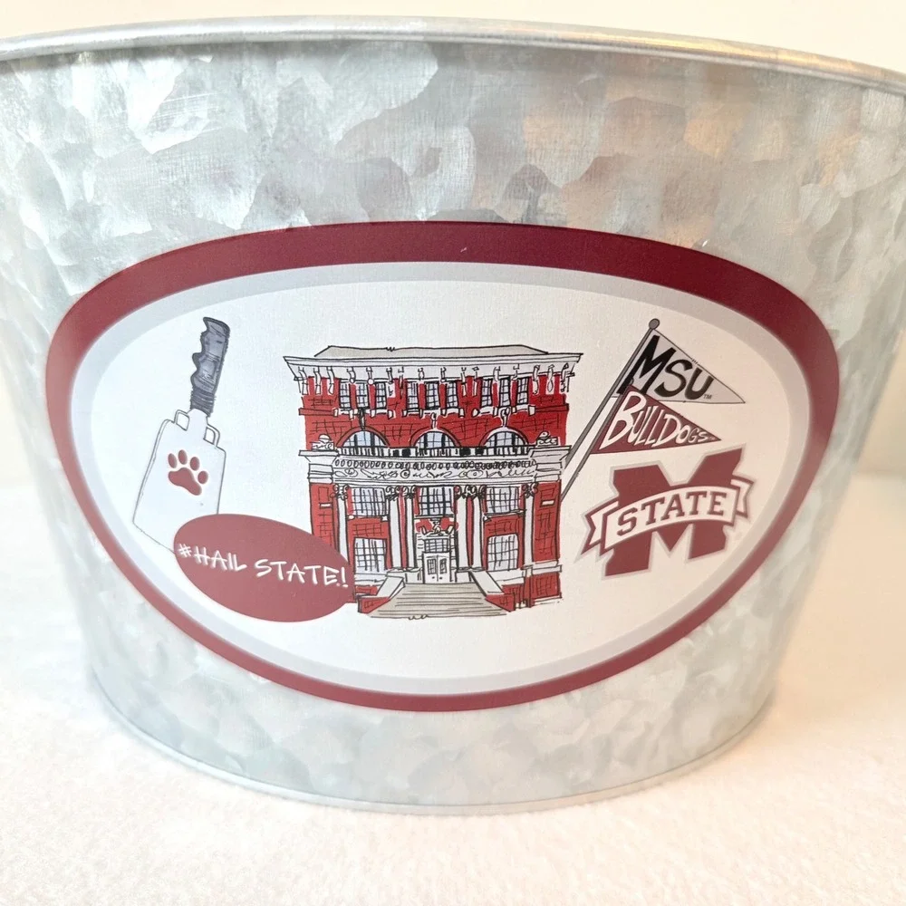 Mississippi‎ State Bulldogs Metal Beverage Tub Galvanized Ice Bucket Large